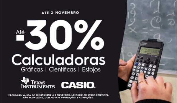 Calculadoras gráficas e científicas até -30% de desconto